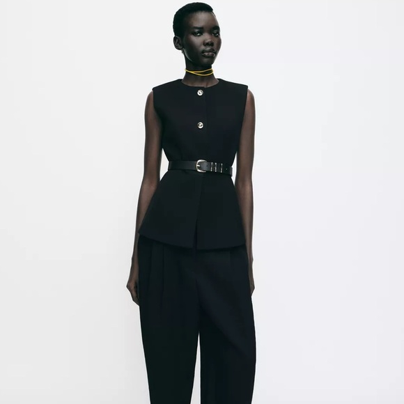 Zara NWT long belted vest 9300/525 - Picture 5 of 7